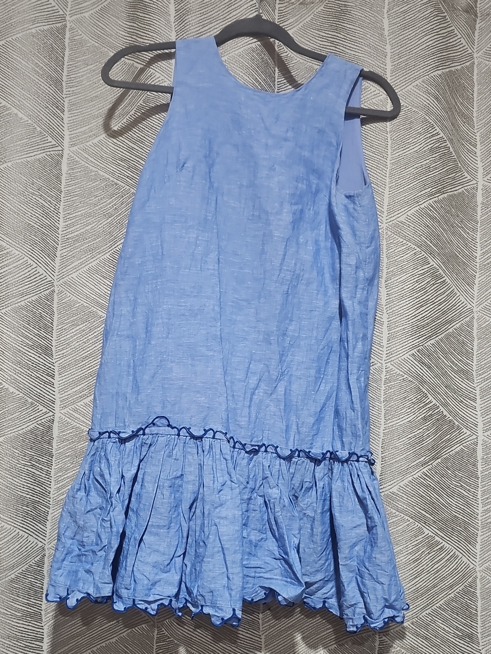 Ann Taylor Blue Ruffle Hem Girls' Sleeveless Dress